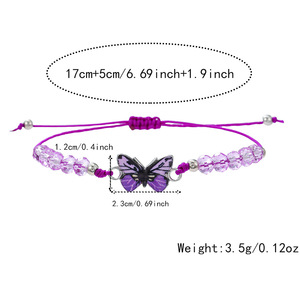 Colorful Woven Butterfly <b>Bracelet</b> Zinc Alloy <b>Crystal</b> Beaded Jewelry Unisex Gift Fashion <b>Bracelets</b> - Product Image 4