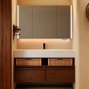 High Quality Bathroom Vanity with <b>Sink</b> - Wood Bathroom Cabinet with Marble <b>Sink</b> Vanity & Ample Drawer <b>Storage</b> - Product Image 3