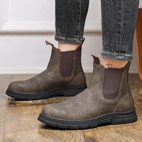 Chaussures de couple en cuir PU, bottes d'automne habillées pour hommes, bottes de désert en cuir pour hommes