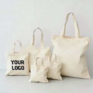 Sacs de courses réutilisables en toile de coton 100% bio, sacs fourre-tout en coton, vente en gros avec logo imprimé - Product Image 1