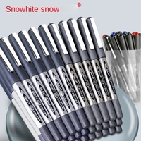 Stylo à bille en plastique Snow PVR155 pour le commerce extérieur, encre liquide noire 0,5 mm, séchage rapide, pour les étudiants, les entreprises et les bureaux