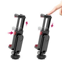 Support de téléphone rotatif à 360° de haute qualité, étanche, léger, en ABS noir, avec double griffe porte-accessoires et fixation trépied