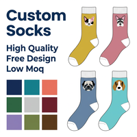 Chaussettes de sport en coton peigné OEM de haute qualité, confortables, jacquard, design personnalisé, respirantes, motif animal, pour hommes et femmes