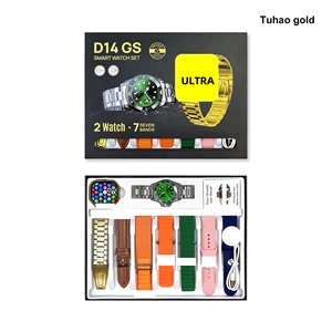 Montre de luxe à quartz, 7 bracelets, S9 <span class=keywords><strong>Ultra</strong></span>, tracker de fitness doré, étanche IP67, coffret cadeau, 2 montres, D14 GS <span class=keywords><strong>Ultra</strong></span>, montre connectée - Product Image 5