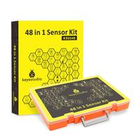 Kit de démarrage de capteurs Keyestudio 48 en 1 avec boîte cadeau, kit de composants électroniques pour projets Arduino DIY (48 capteurs)