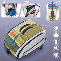 Sac de voyage 2 en 1 pour tennis, padel et pickleball, sac à dos multi-poches, sac à dos de sport pour raquettes avec compartiment à chaussures et crochet en J