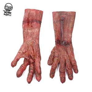 Gants de sang de zombie effrayants en vinyle pour maquillage d'Halloween, accessoires de fête, farces, cosplay, démon - Vente en gros - Product Image 3