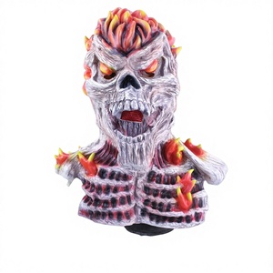 หน้ากากยางลาเท็กซ์รูปหัวกะโหลกผีขี่ม้าพ่นไฟ สินค้าขายดีข้ามพรมแดน สำหรับแต่งกายฮาโลวีน ทำเองได้ - Product Image 1