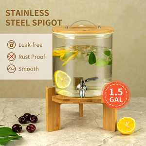 Distributeur de boissons en verre borosilicate de qualité alimentaire à 100 % avec robinet, distributeur de boissons en verre - Product Image 2