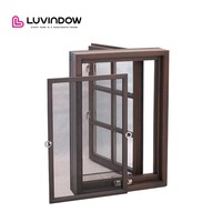 Ventana de Madera con Marco de Aluminio de Diseño Moderno, con Arco Superior, Ventanas Abatibles de Madera, Aislamiento Térmico, Forma Especial