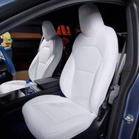 Housses de sièges de voiture en cuir sport sur mesure de luxe pour Tesla Model X 5 places, housses de sièges avant et arrière, accessoires de voiture