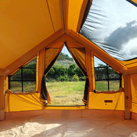 Tente de glamping gonflable de luxe pour 8 personnes, 12 ㎡   Tente de camping imperméable et résistante au vent 13x10FT, abri familial pour le camping en plein air