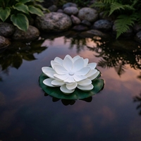 Bougie LED flottante solaire en plastique en forme de fleur de lotus, étanche, à changement de couleur, multicolore, sans flamme, pour piscine