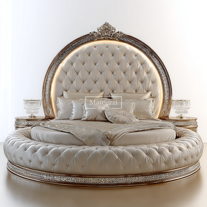 Роскошная кристаллическая стеганая рамка для кровати со светодиодной подсветкой, Гламурная Серебряная кровать на платформе для VIP спальни, мягкая функция хранения - Product Image 5