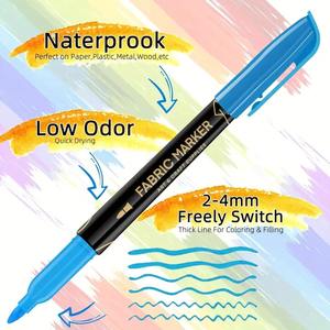 Marcadores de Tela Personalizados con 20 Colores, Punta Fina, Permanentes, de Secado Rápido y Resistentes a la Decoloración, <span class=keywords><strong>para</strong></span> Camisetas y <span class=keywords><strong>Ropa</strong></span> - Product Image 4