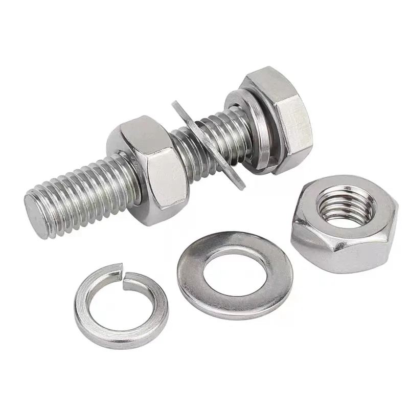 Din931 Din933 ss aço inoxidável 304 Hexágono Flange Parafusos parafuso e porca perno fixadores hexagonais e parafusos