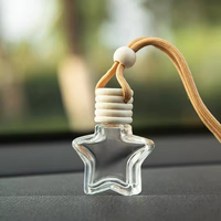 Diffuseur d'huiles essentielles vide pour voiture, 10 ml, à suspendre, en verre personnalisable, en forme d'étoile, estampé à chaud, pour aromathérapie