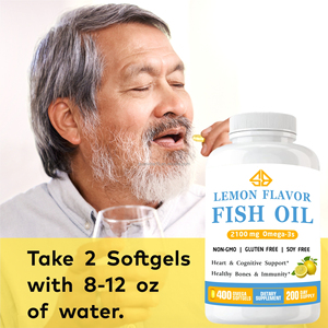 Aceite de Pescado Omega-3 Extra Fuerte OEM (2100mg EPA/DHA)  Apoyo para la Salud Cardiovascular y Cerebral 400 Cápsulas Blandas Naturales para Adultos - Product Image 5