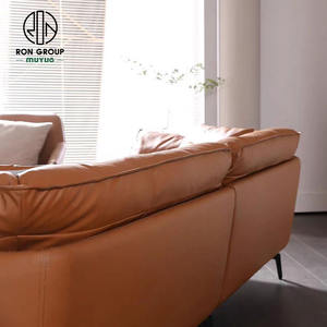 Muebles modernos personalizados para apartamento, sofá reclinable de cuero de vaca, diseño real, naranja, <span class=keywords><strong>italiano</strong></span>, para sala de estar, venta al por mayor - Product Image 2
