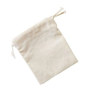 Custom Eco Friendly Organic Muslin Cotton Pouch Promotional Small White Calico <b>Cloth</b> Canvas Drawstring <b>Bag</b> With Logo Printed - Product Image 5