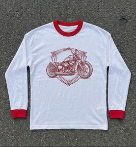 High quality Crew Neck Long <b>shirt</b> 100% Cotton for <b>Men</b> custom digital <b>printed</b> logo Long <b>shirt</b> Distressed for <b>men</b> - Product Image 3
