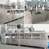 Machine de remplissage et de scellage rotative automatique haute précision pour yaourt, lait, produits laitiers solides et gelato, pour grandes tasses/bouteilles/canettes/plateaux