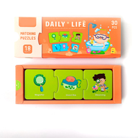 Jeux de puzzle assortis personnalisés de la vie quotidienne boîte d'emballage de cartes d'éducation pour enfants d'appariement cognitif jouets