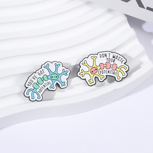 Broches de Esmalte con Diseño de Neurona con la Frase 'Tienes Potencial', 'No Desperdiciar <span class=keywords><strong>tu</strong></span> Potencial', Divertidos, para Ropa, Solapa, Regalo de Joyería - Product Image 2