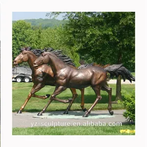户外铸造青铜马雕塑站立的生命大小马铜像
