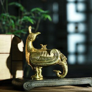 Contenitore Ornamentale in Ottone a Forma di Uccello, Stile <span class=keywords><strong>Antico</strong></span> Cinese di Lusso, Collezione Artistica Creativa - Product Image 4
