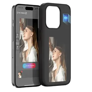Casing ponsel pola DIY terbaru 2024 fungsi NFC casing ponsel tampilan tinta e untuk ponsel pintar 13/14/15 Pro Max