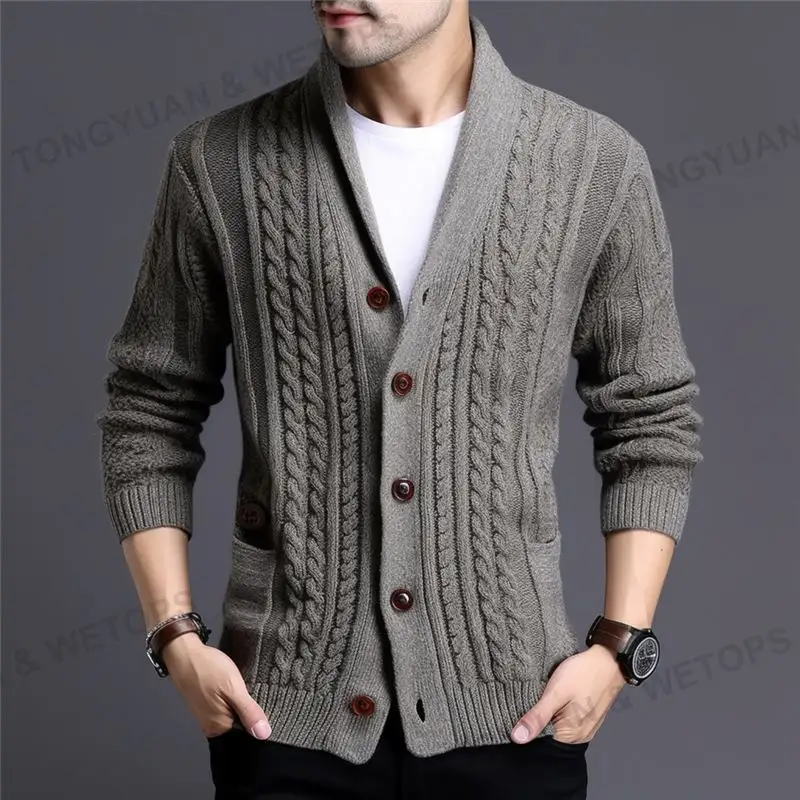 Neueste taillierte Freizeit pullover Großhandel übergroße Pullover Männer Wolle Pullover Strickjacke für Männer