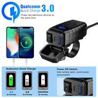 Cargador USB para Motocicleta y Automóvil, Doble Puerto, Resistente al Agua, con Pantalla Digital de Voltaje e Interruptor de Encendido/Apagado, 54W QC3.0+PD, Superventas