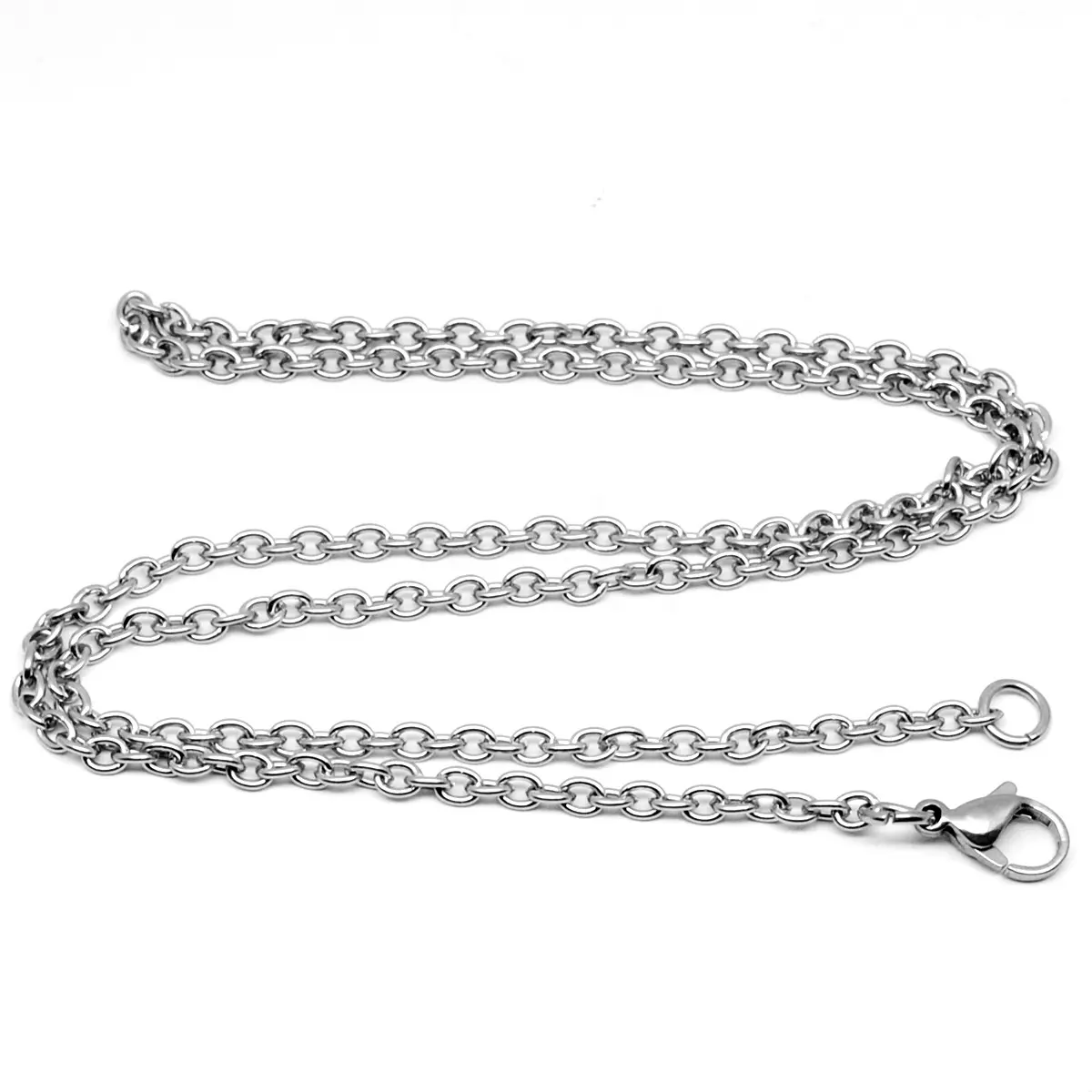 Chain Necklace 316L Stainless Steel Metal Various Size Link Cable Cross O Chain Necklace Jewelry