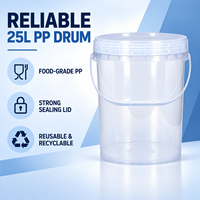 Seau en plastique PP de 25 L, qualité alimentaire, étanchéité renforcée, écologique, durable et recyclable, pour eau, peinture, essence, engrais