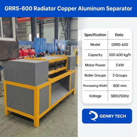 Séparateur automatique de radiateurs en cuivre et aluminium Genrytech GRRS-600 300-600kg/h 3kW AC, machine de recyclage de condenseurs de climatisation automobile CE