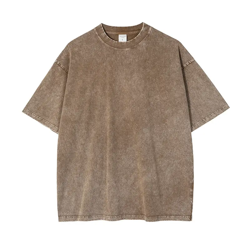 Wholesale Men Acid Wash T Shirt Streetwear Hip Hop Stone 100% Cotton T Shirts With Logo Customize Oversized Vintage T-shirt