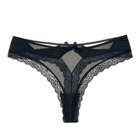 Lingerie sexy en dentelle pour femme, culotte taille basse, string brodé transparent ajouré, sous-vêtements féminins # 0281