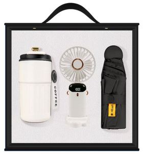 Set de Regalo Personalizable con Mini Ventilador para Eventos de Apertura de Empresas, Recuerdos Empresariales Personalizados, Regalos para Empleados, Set de Taza y Paraguas - Product Image 1