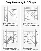 Échafaudage à hauteur réglable, adaptable à différents niveaux de plancher, flexible, polyvalent pour les besoins de construction, acier galvanisé 1,6-4m