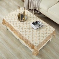 Nappe de table moderne personnalisable en PVC imperméable, résistante à l'huile, facile à nettoyer, avec motif géométrique gaufré or