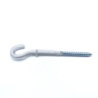 Crochets à vis en acier au carbone avec revêtement PVC blanc pour suspension murale et plafond