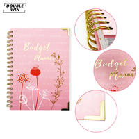 2026 2027 conception personnalisée A5 feuille d'or spirale financièrement cahier planificateur budgétaire hebdomadaire avec enveloppe d'argent comptant