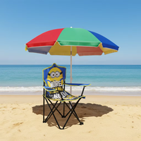 Chaise de camping pour enfants avec accoudoirs, dossier créatif à motif de dessin animé, en tissu Oxford, confortable, durable, pliable, légère, avec tube en acier