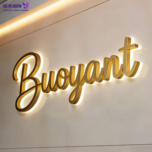 Letrero LED Retroiluminado <span class=keywords><strong>de</strong></span> Metal Dorado Impermeable IP65, Letras con Logotipo Empresarial Iluminadas en 3D Personalizadas para Exteriores <span class=keywords><strong>de</strong></span> Edificios Comerciales - Product Image 4