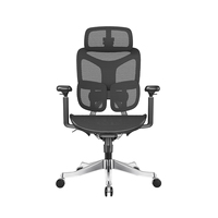 Chaise de bureau ergonomique avec support lombaire dynamique à ailettes, appui-tête 4D et accoudoirs en PU 5D pour espaces de travail modernes et salons