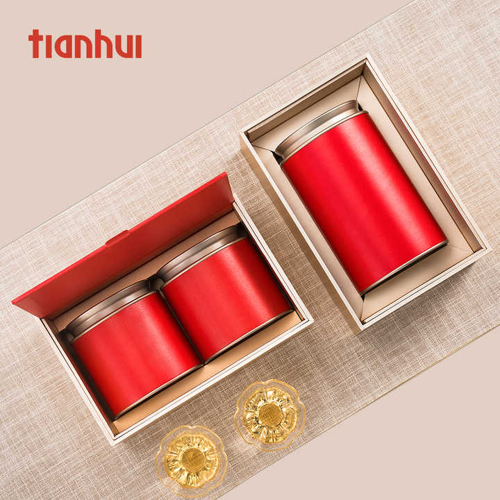 Tianhui Low MOQ Stock Rectangle Gift Box Packaging With Metal Tin Cans ...