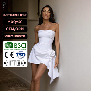 Abito da sera da donna senza spalline e senza maniche, tinta unita, decorativo, nuovo stile moda estate 2026 - Product Image 1