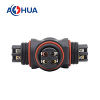 Adaptateur de raccordement de fils automobiles étanche IP68 de type T AOHUA avec contacts en laiton, boîtier en nylon, mâle et femelle