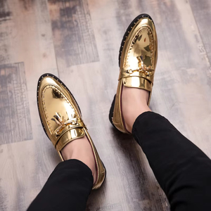 Zapatos Oxford de Cuero Genuino Impermeables para Hombre, Hechos a Mano, para Boda, Formales, Casuales de Negocios, Antideslizantes, con Hebillas y Correas de Goma - Product Image 5